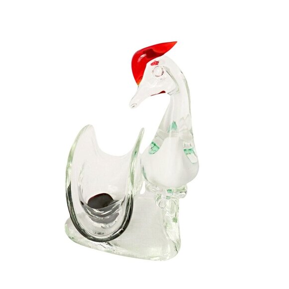 Vintage Hand Blown Art Glass Bird Napkin Holder Card Holder - Picture 2 of 6
